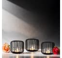 Marrakesch Orient & Mediterran Teelichthalter 3er Set Schwarz Metall Bild 3