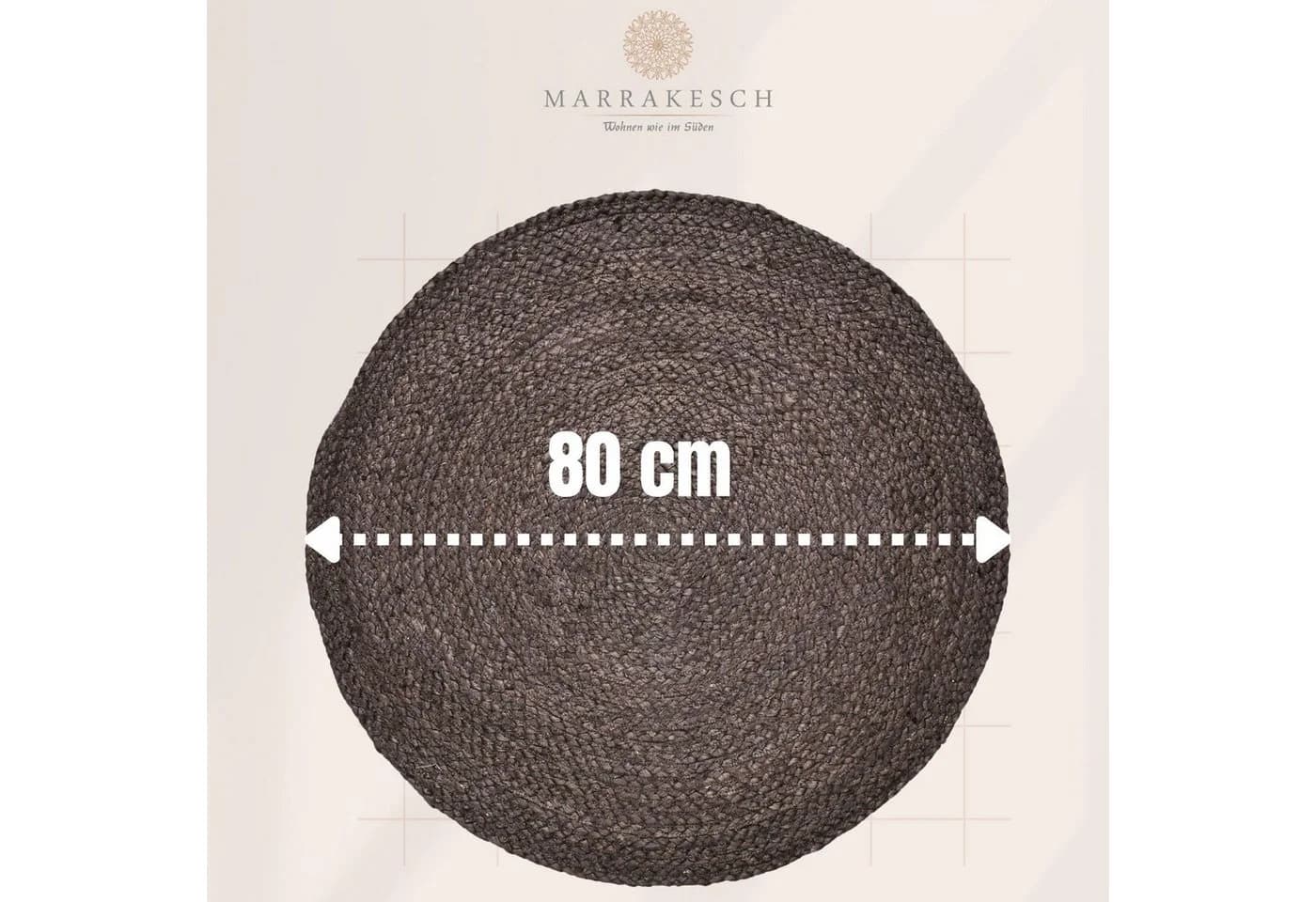 Marrakesch Orient & Mediterran Interior Jute Teppich Abrila Braun 80cm - Bild 3