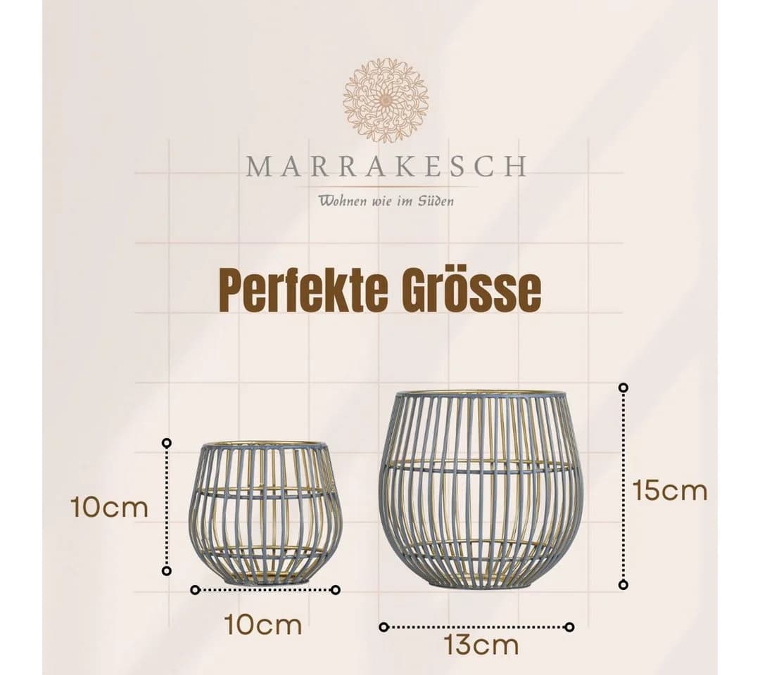 Marrakesch Orient & Mediterran Interior Teelichthalter 2er Set Schwarz Metall - Bild 5