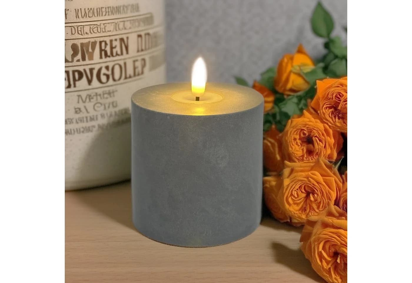 Marrakesch Orient & Mediterran Interior LED-Kerze Zement Design - Bild 3