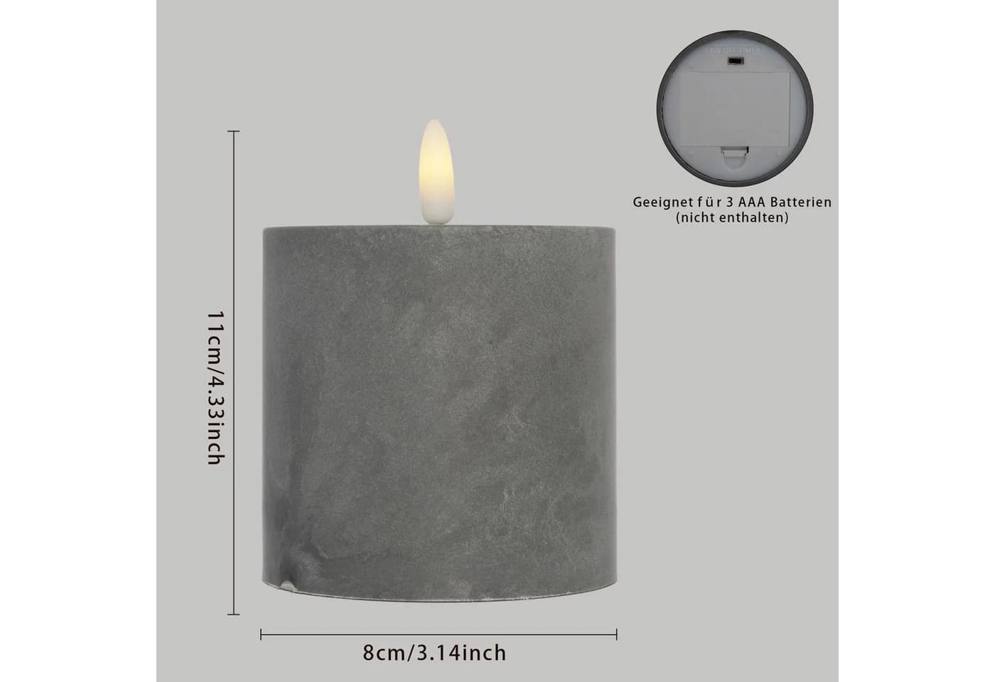 Marrakesch Orient & Mediterran Interior LED-Kerze Zement Design - Bild 5