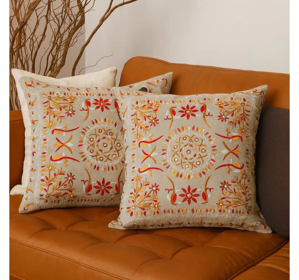 Marrakesch Kissenbezug Lodge Rot 40x40cm Boho Vintage Deko