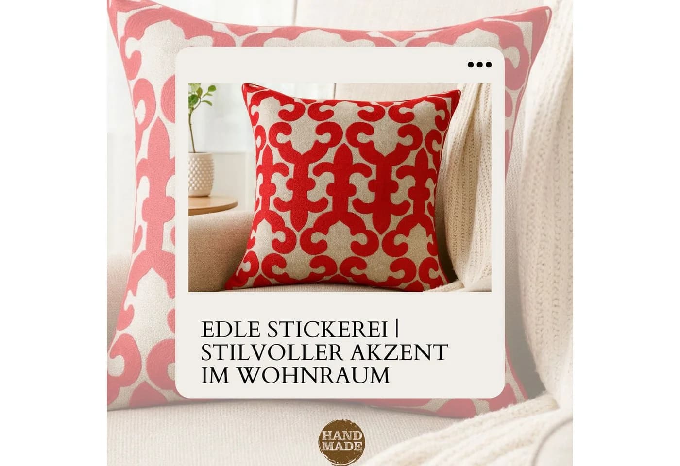 Marrakesch Orient & Mediterran Interior Zierkissen Kayon Rot Handgefertigt - Bild 4