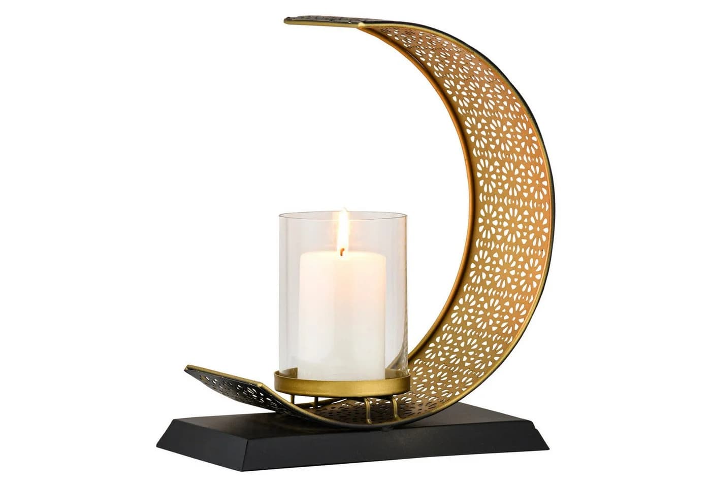 Marrakesch Orient & Mediterran Interior Teelichthalter Amnur Schwarz/Gold Modern - Bild 2