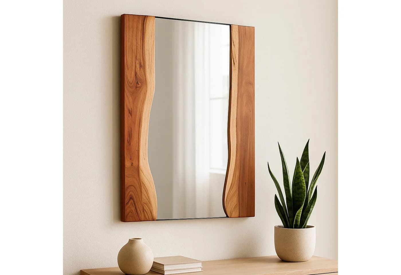 Aduial Wandspiegel 90 cm Massivholz Handarbeit - Bild 3