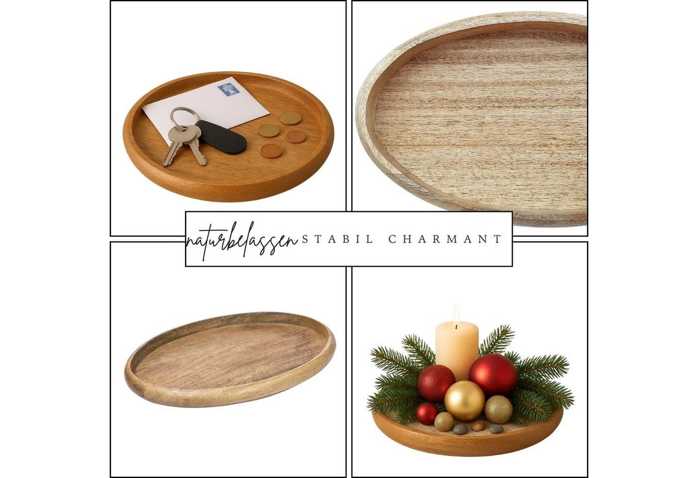 Marrakesch Orient & Mediterran Interior Dekotablett 3er Set Mangoholz Braun - Bild 4