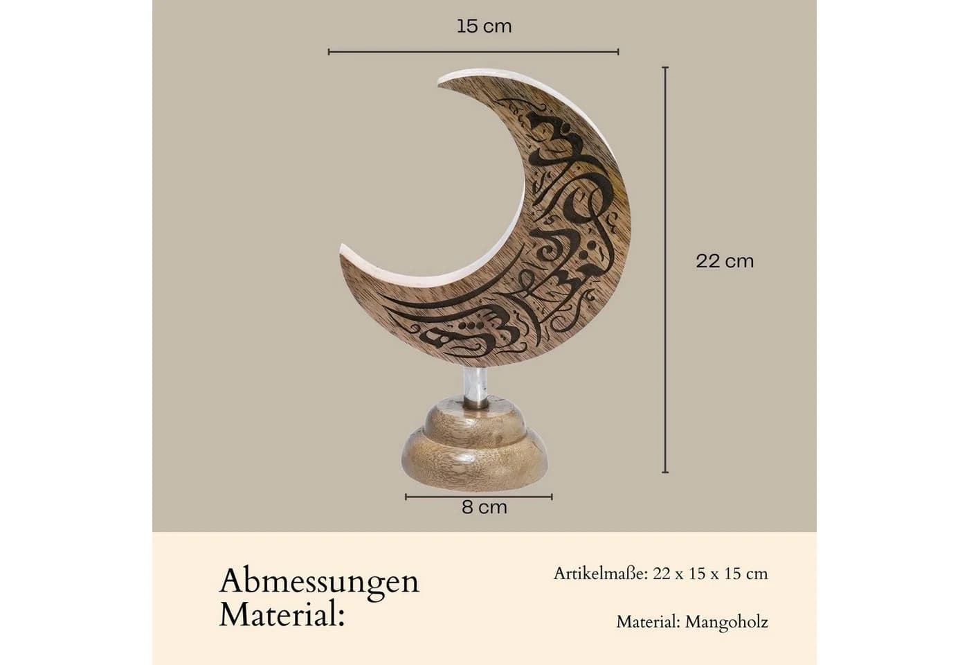 Marrakesch Orient & Mediterran Interior Dekofigur Halbmond Mangoholz - Bild 3