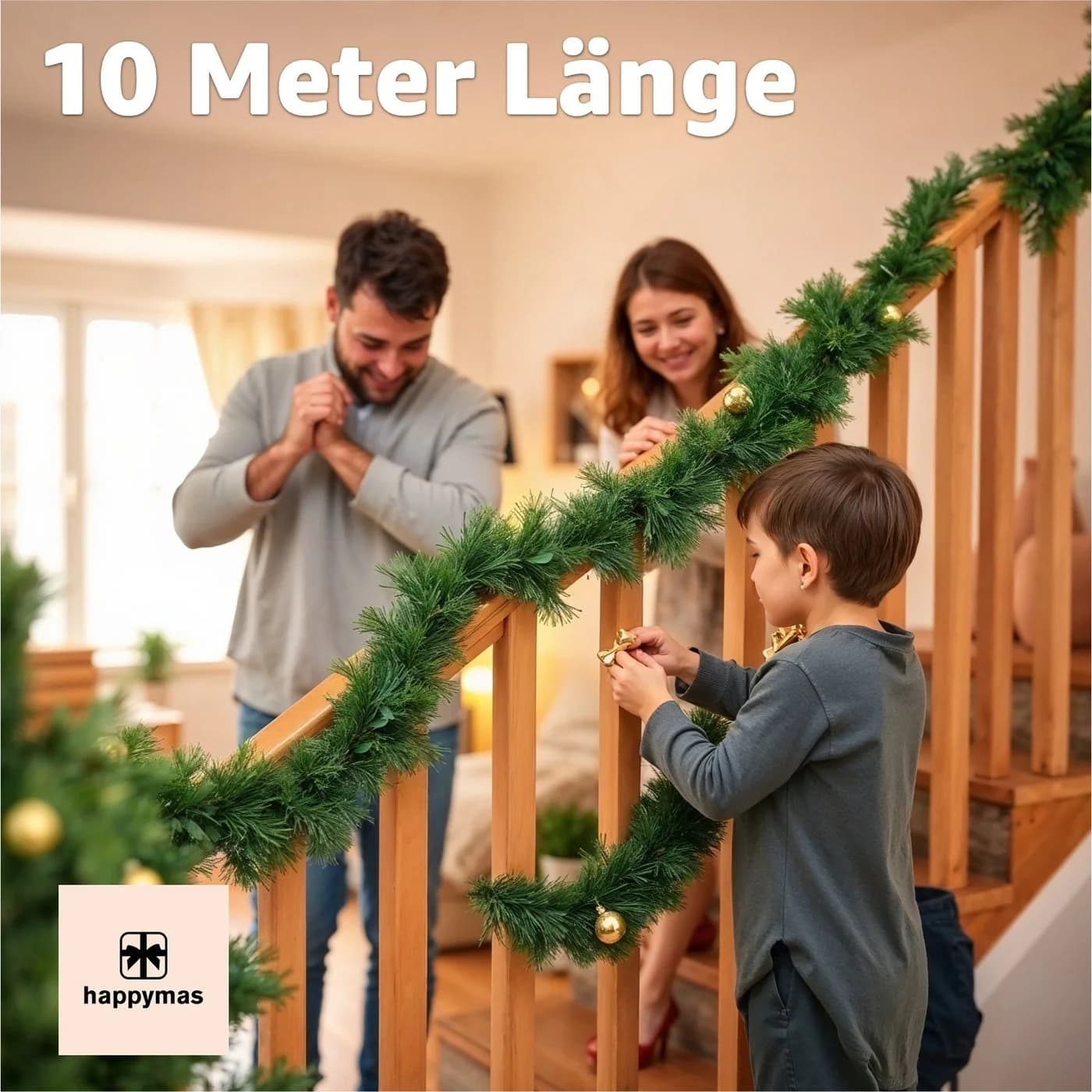 happymas Girlanden XXL Weihnachtsgirlande 10 Meter - Bild 3