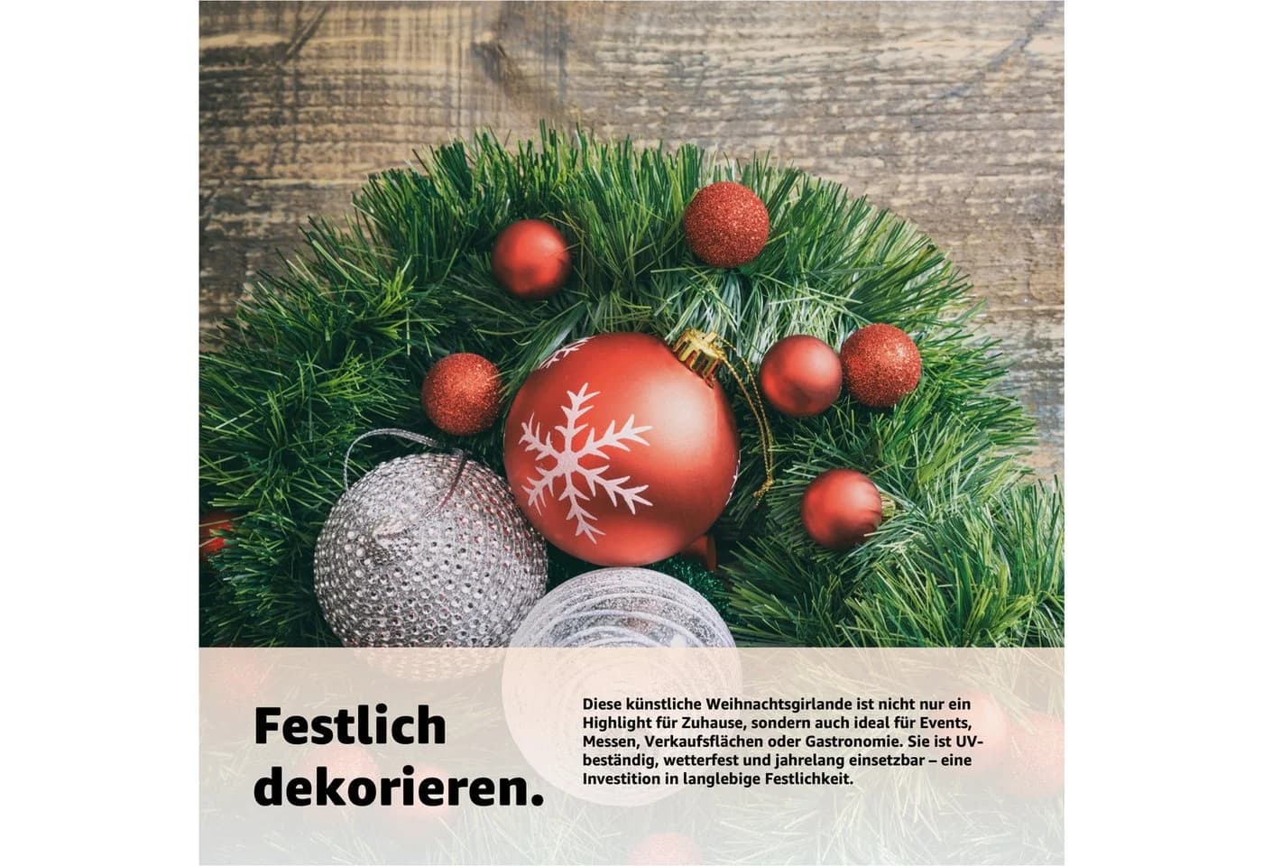 happymas Girlanden XXL Weihnachtsgirlande 10 Meter - Bild 5