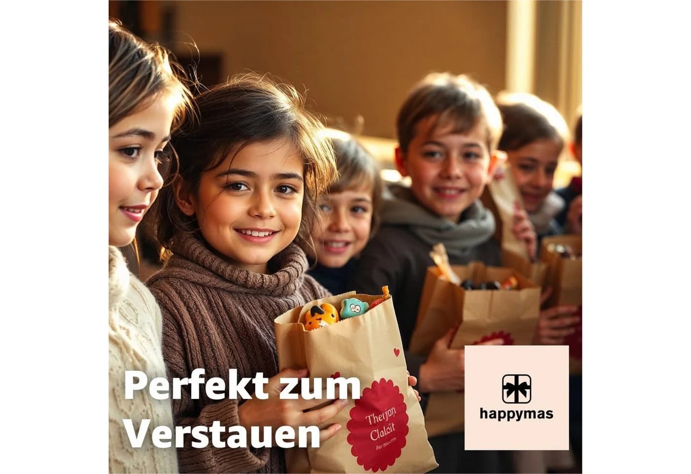 happymas DIY-Adventskalender 50x Kraftpapiertüten Braun