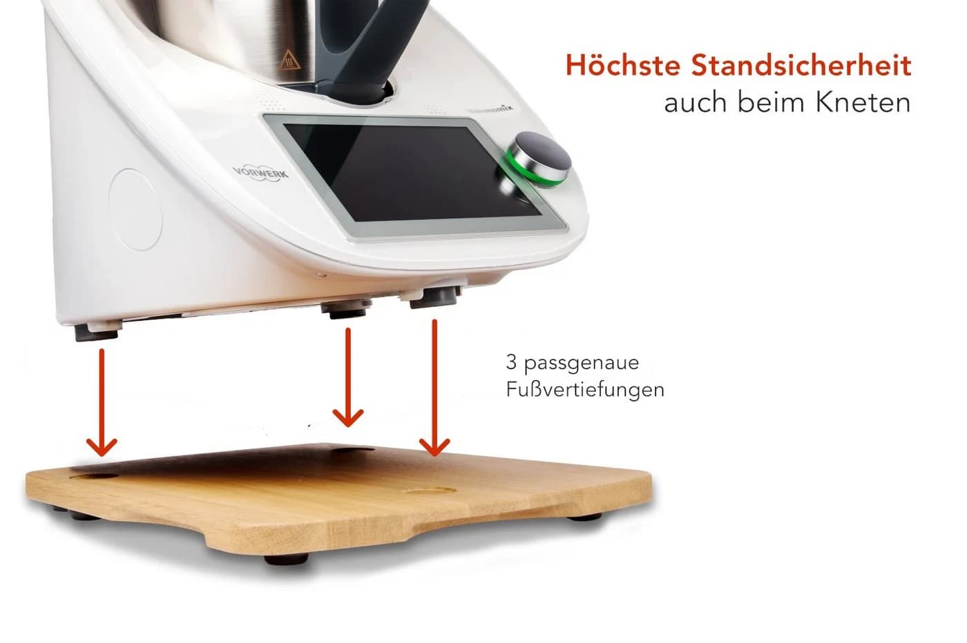 eVendix Gleitbrett für Thermomix TM6 TM5 Eichenholz - Bild 3