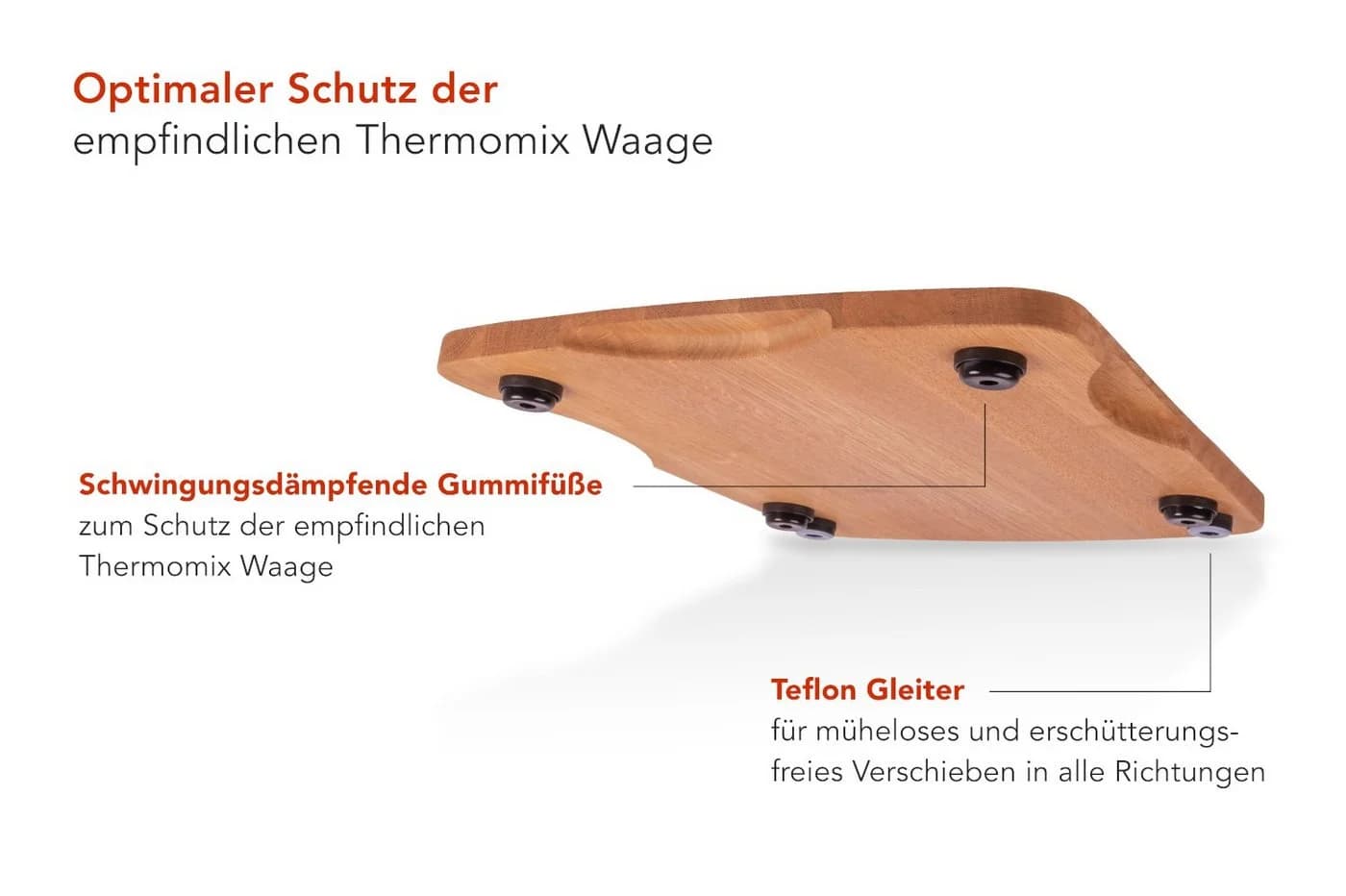 eVendix Gleitbrett für Thermomix TM6 TM5 Eichenholz - Bild 4