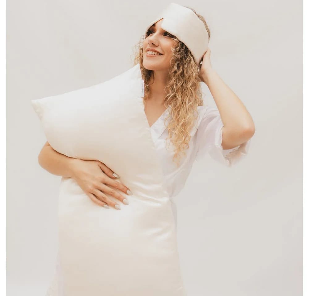 bene-sleep Kissenbezug 22 Momme Seide Weiß Anti-Aging - Bild 4