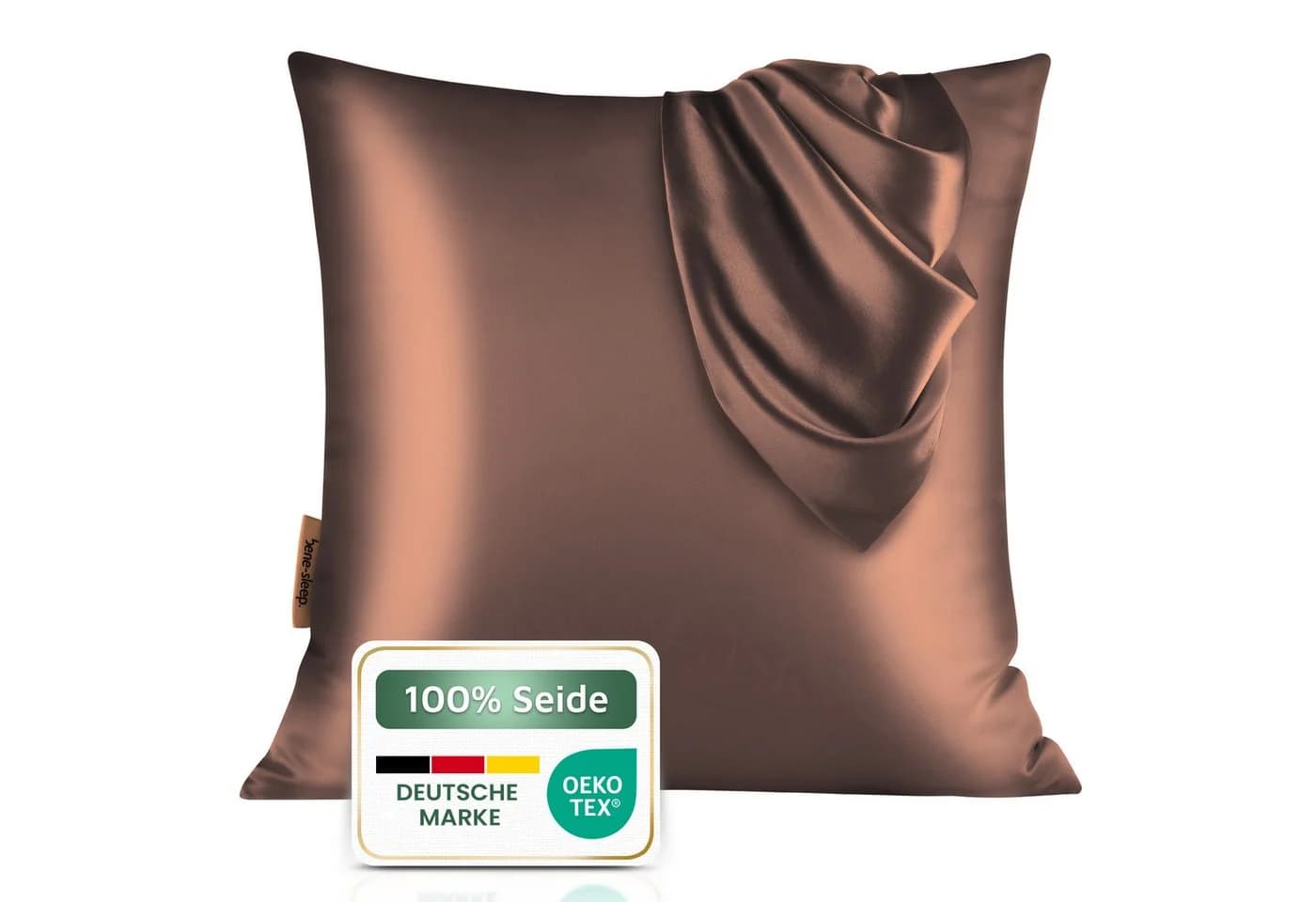 bene-sleep Kissenbezug Seide 22 Momme Güteklasse 6A Braun - Bild 2