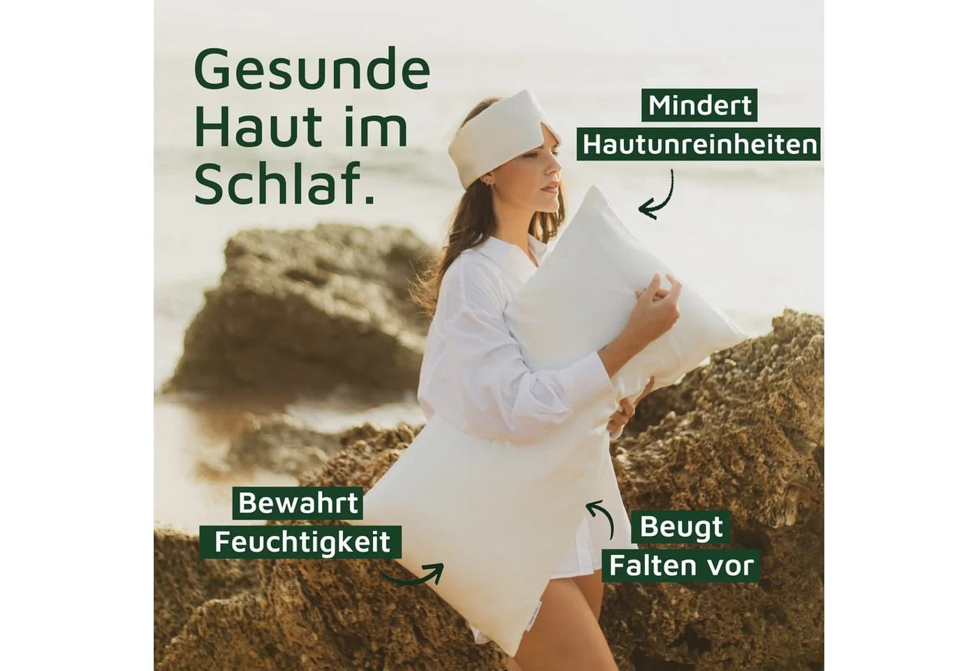 bene-sleep Kissenbezug Seide 22 Momme Güteklasse 6A Braun - Bild 4