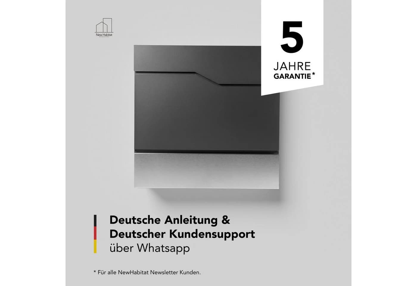 NewHabitat Wandbriefkasten Anthrazit Personalisierbar - Bild 5