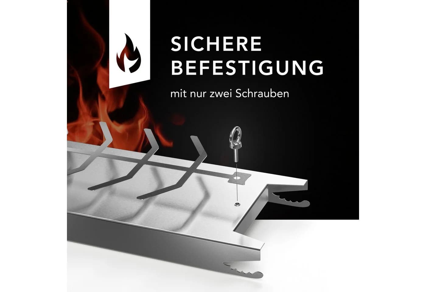 NewHabitat Flammlachsbrett Edelstahl 59cm mit 5 Neigungswinkeln - Bild 3