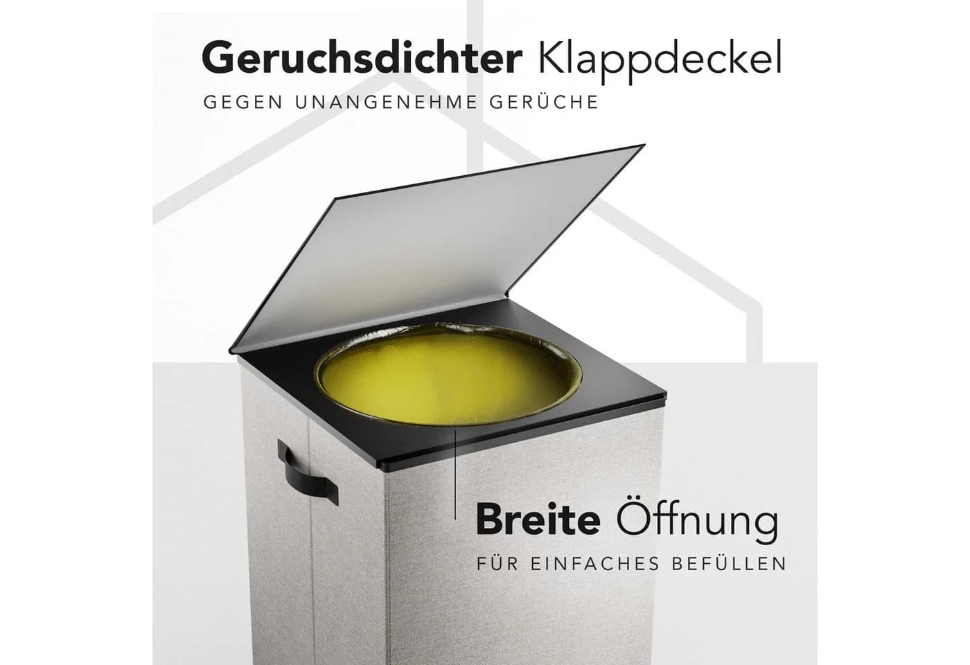 NewHabitat Müllsackständer 70L Grau mit Klappdeckel - Bild 3