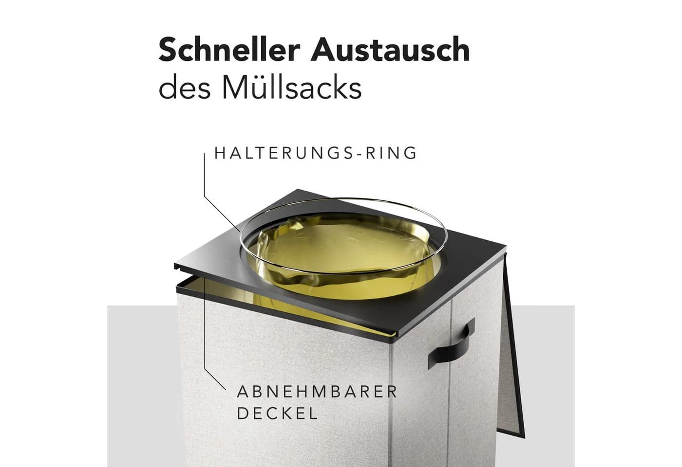 NewHabitat Müllsackständer 70L Grau mit Klappdeckel - Bild 4