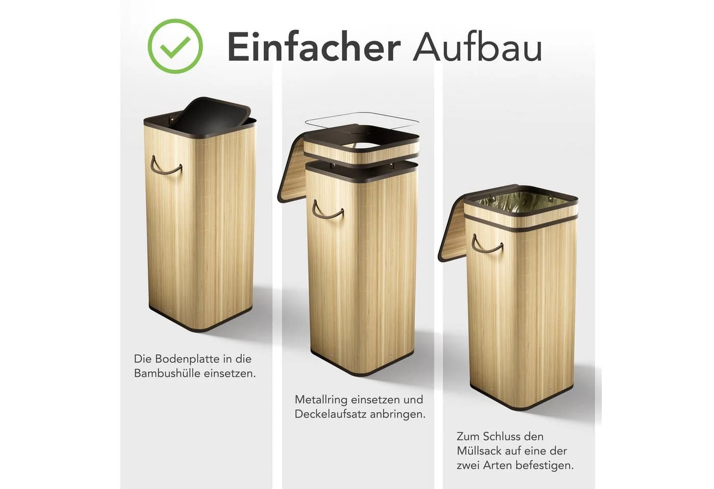 NewHabitat Müllsackständer Bambus 80L geruchsdicht - Bild 4