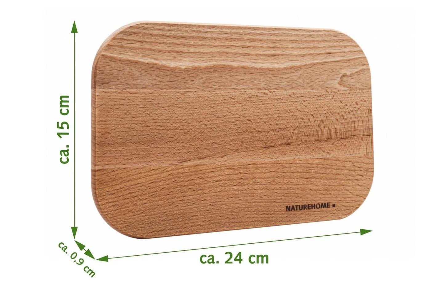NATUREHOME 4er Set Frühstücksbrettchen Buche massiv