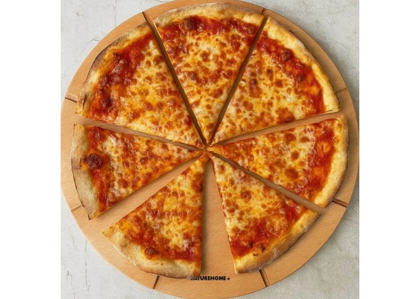 NATUREHOME Pizzateller rund 35 cm Buche massiv natürlich