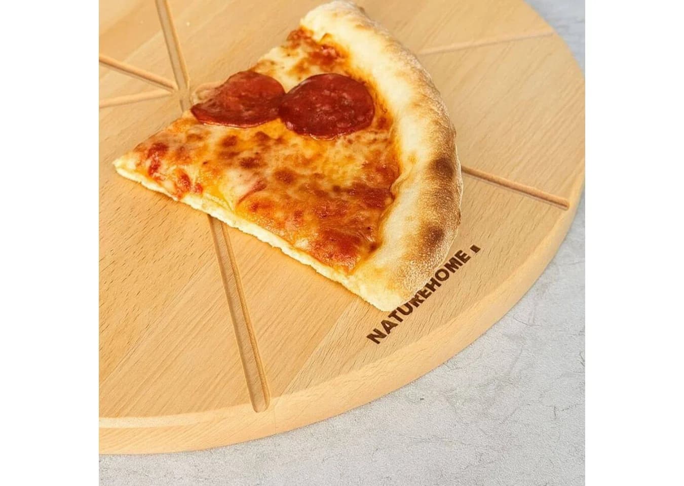 NATUREHOME Pizzateller rund 35 cm Buche massiv natürlich - Bild 4