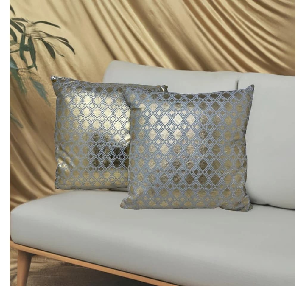 Jet-Line Dekokissen 2er Set Raute Gold 40x40 cm - Bild 4