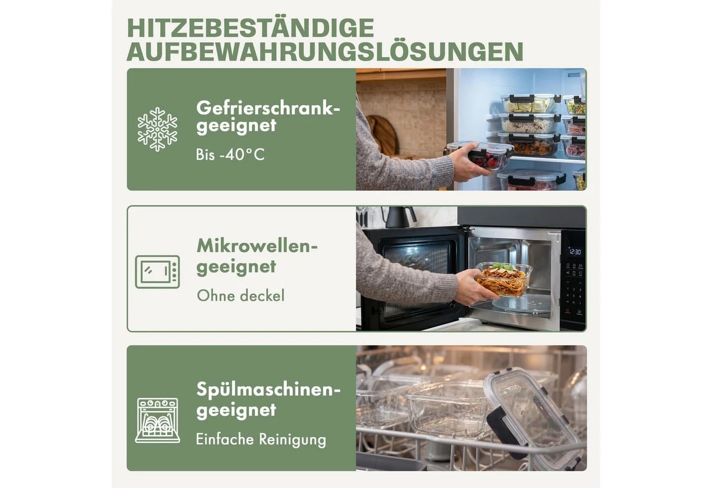 Lemontree Vorratsdose Glas 1040ml Luftdicht Stapelbar - Bild 4
