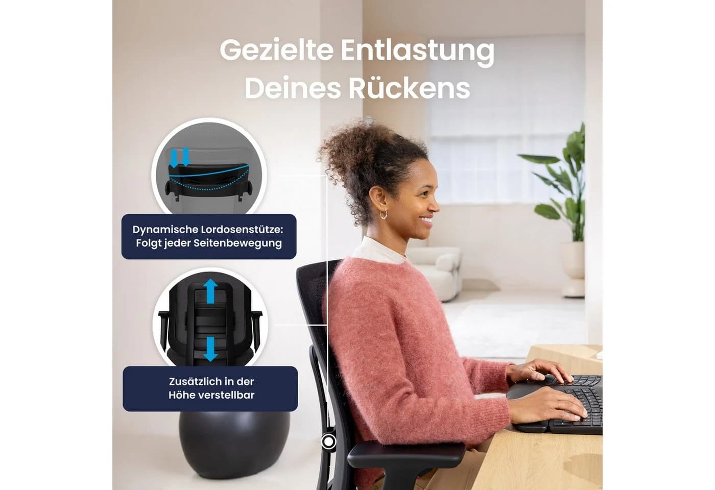 Ergotopia Bürostuhl PureBack mit Kopfstütze - Bild 5