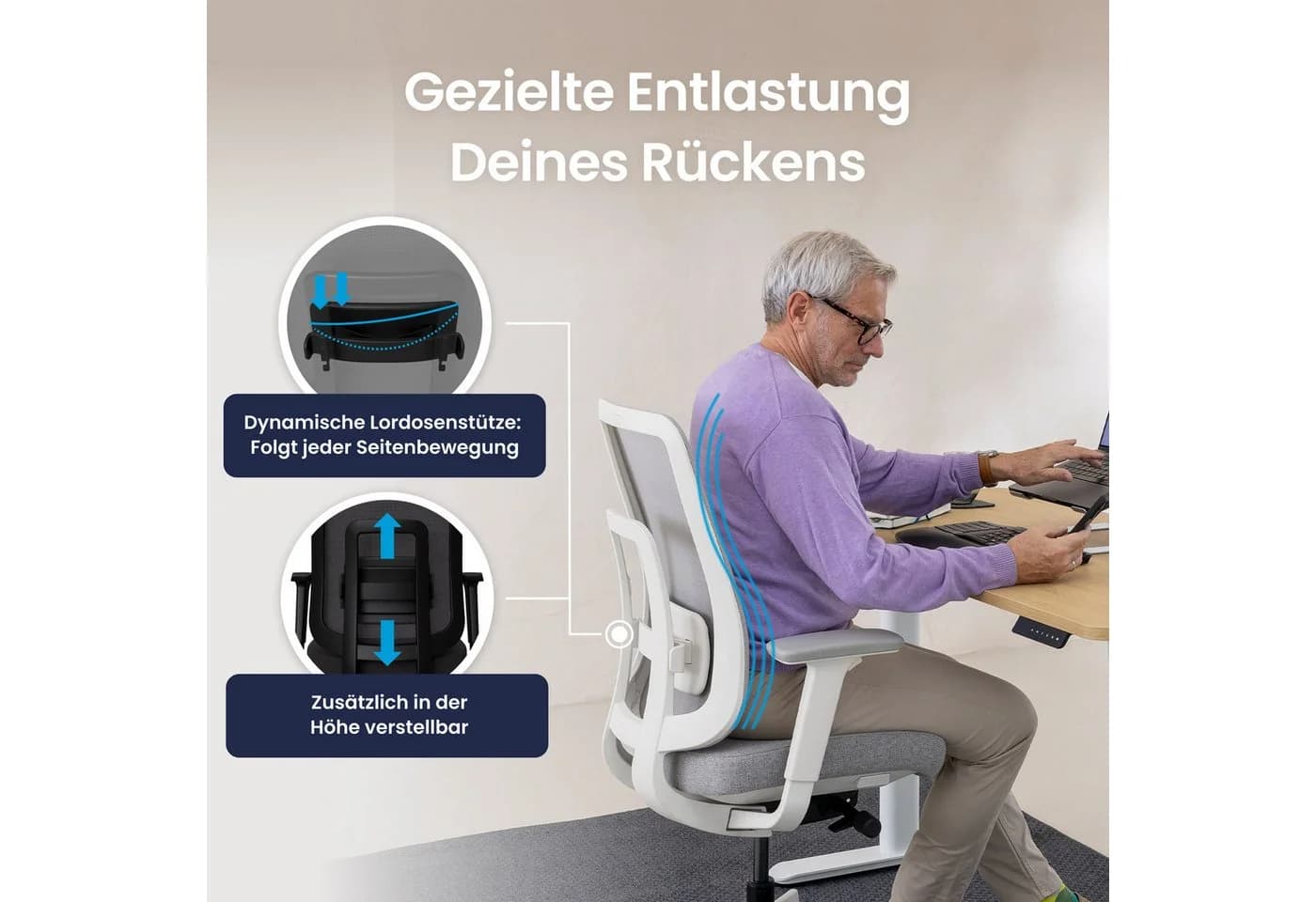 Ergotopia Bürostuhl PureBack Ergonomischer Schreibtischstuhl - Bild 4