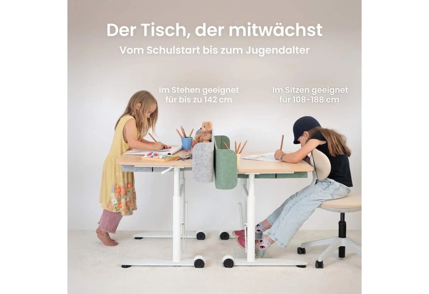 Ergotopia Kindertisch Desktopia Kids Höhenverstellbarer Kinderschreibtisch