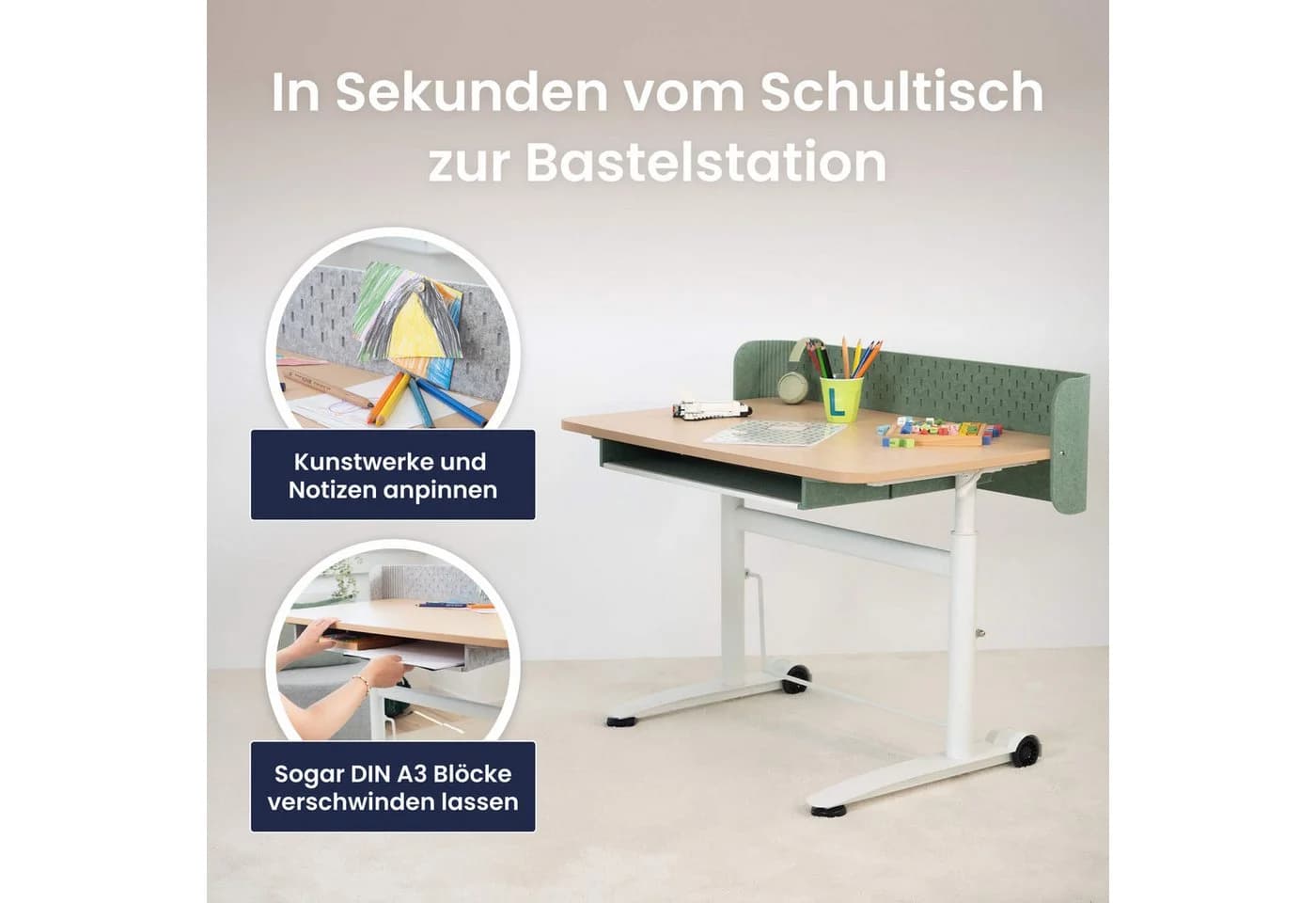 Ergotopia Kindertisch Desktopia Kids Höhenverstellbarer Kinderschreibtisch - Bild 4