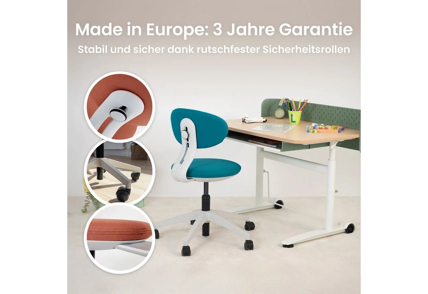 Ergotopia Kinderstuhl Ergonomischer Kinderschreibtischstuhl Weiß - Bild 4