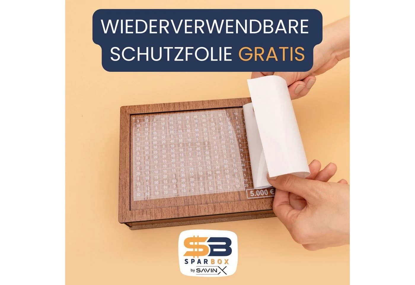 SavinX SparBox Original Spardose 6 Größen - Wiederverwendbar mit Zahlen - Bild 5