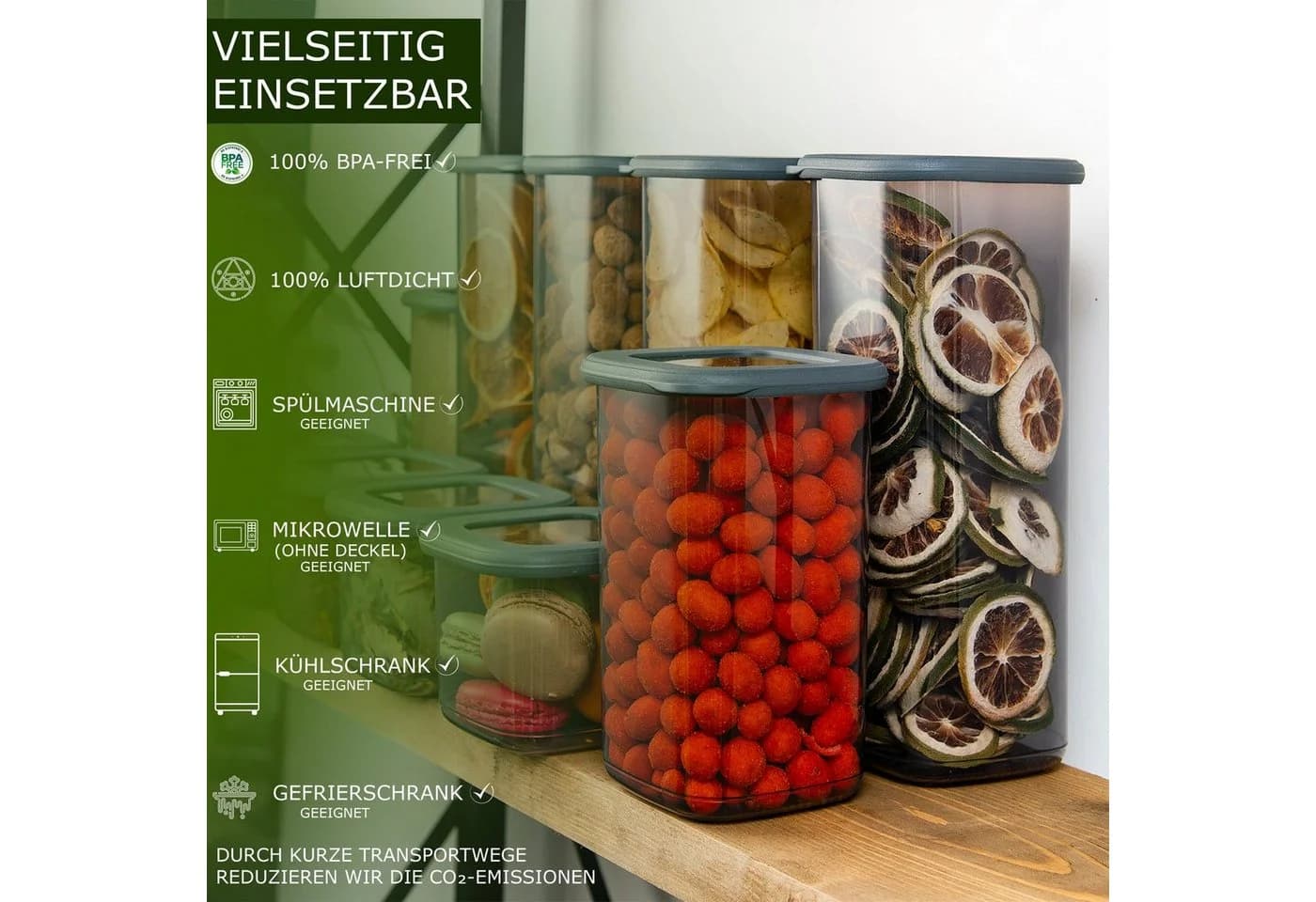 Fabona Vorratsdose Set 24-tlg. Transparent/Grau Kunststoff