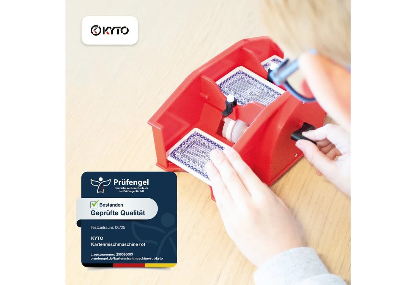 Kyto Manuelle Kartenmischmaschine Rot inkl. 1x Spielkarten
