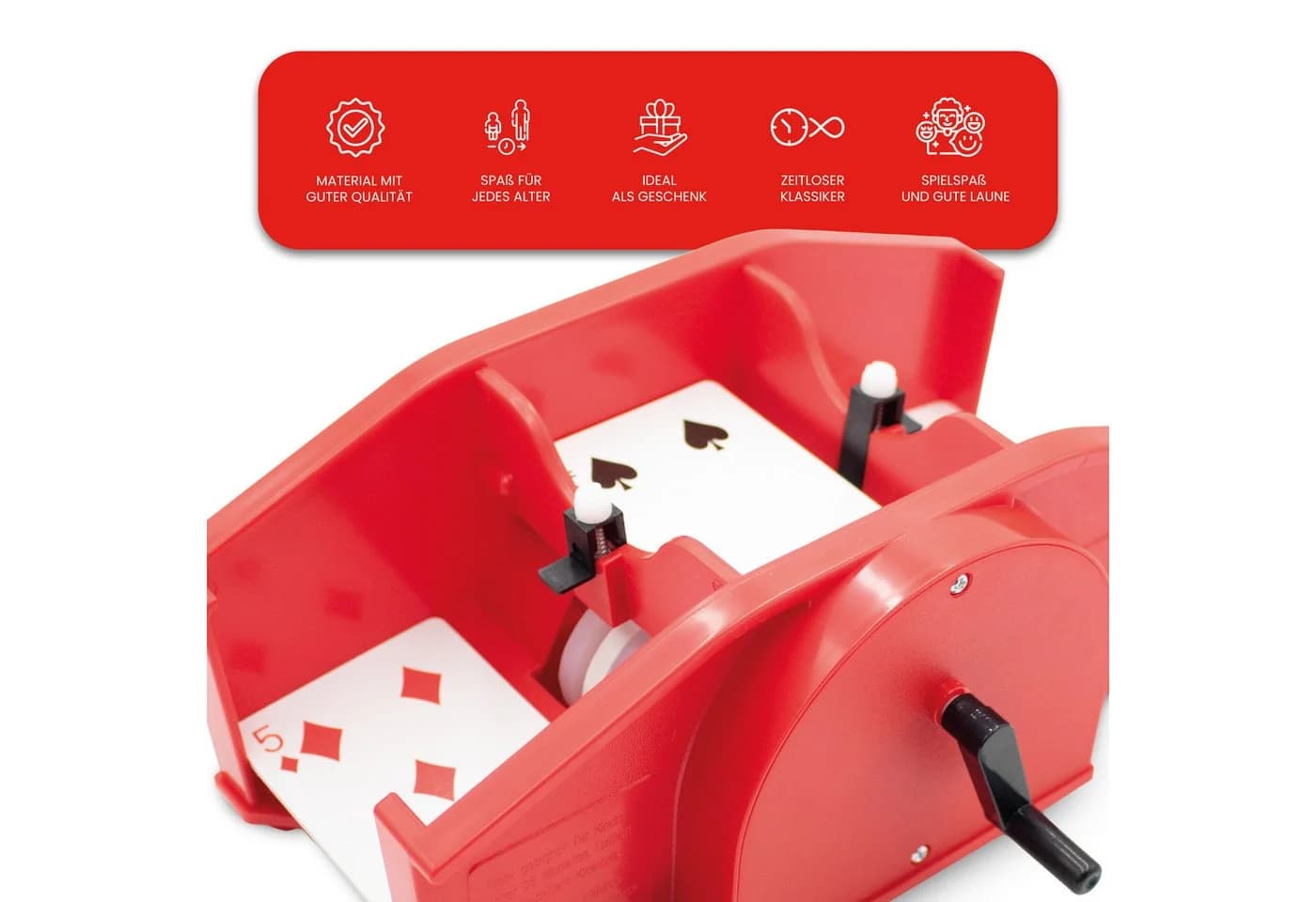 Kyto Manuelle Kartenmischmaschine Rot inkl. 1x Spielkarten - Bild 5