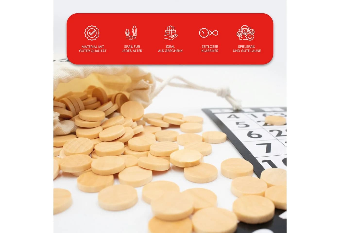 Kyto Bingo Holz Chips 150er Set - Natürliche Holzchips für Lernspiele - Bild 5