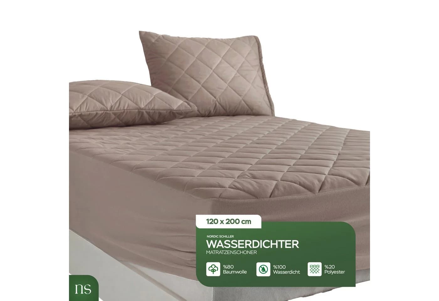 Nordic Schiller Matratzenschoner Gesteppt Weiß Flüssigkeitsbeständig