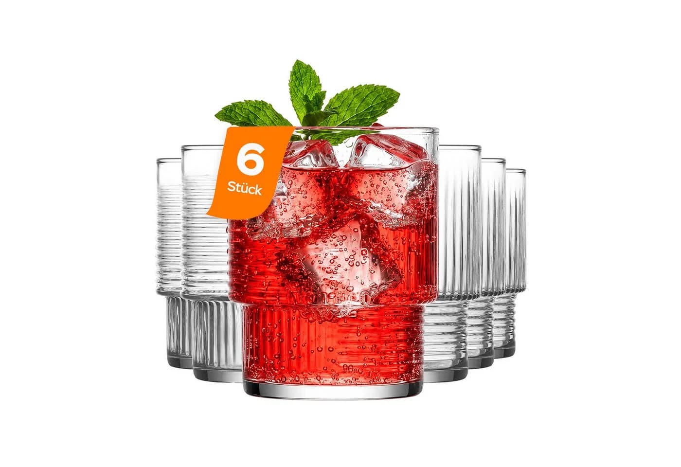 LAV Gläser-Set Helen 6-tlg. Transparent Glas 325ml Stapelbar - Bild 2