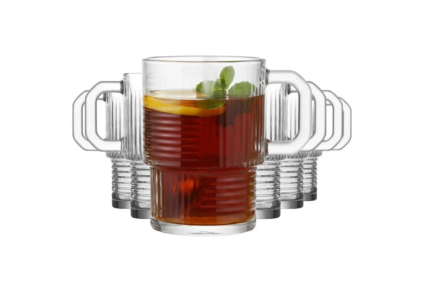 LAV Gläser-Set Helen 6-tlg. mit Henkel, 270ml, Glas, Transparent - Bild 5