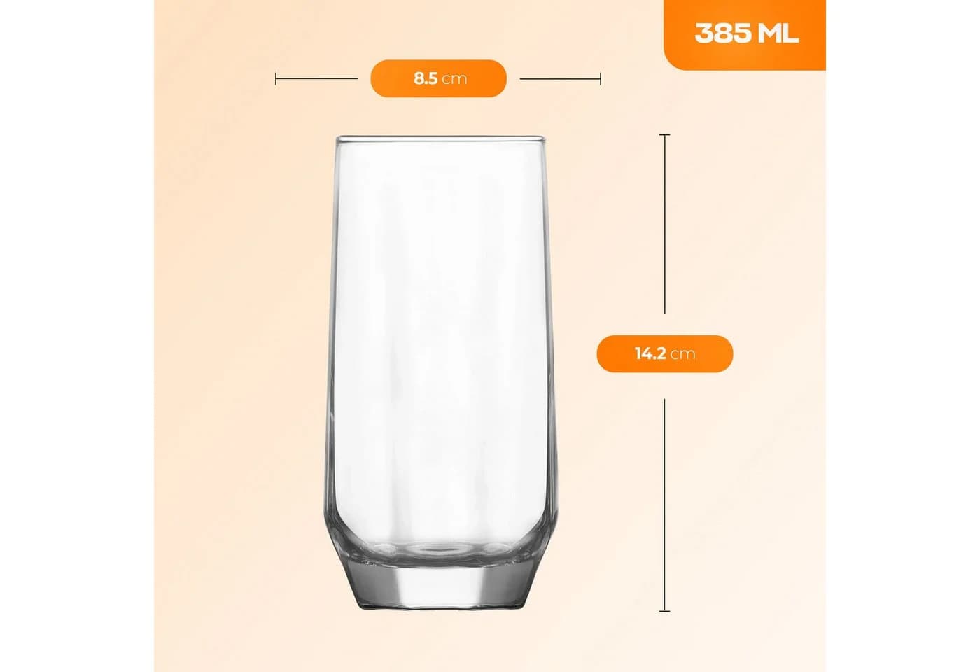 LAV Gläser-Set Diamond 18-tlg. Glas Transparent Facettiert - Bild 5