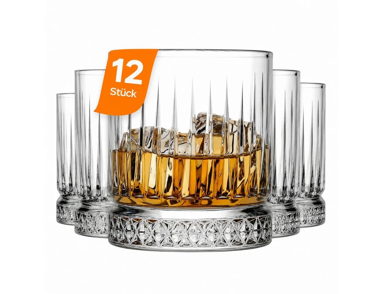 Pasabahce Elysia Whiskyglas-Set 6-tlg. Kristallglas 355ml Transparent - Bild 2