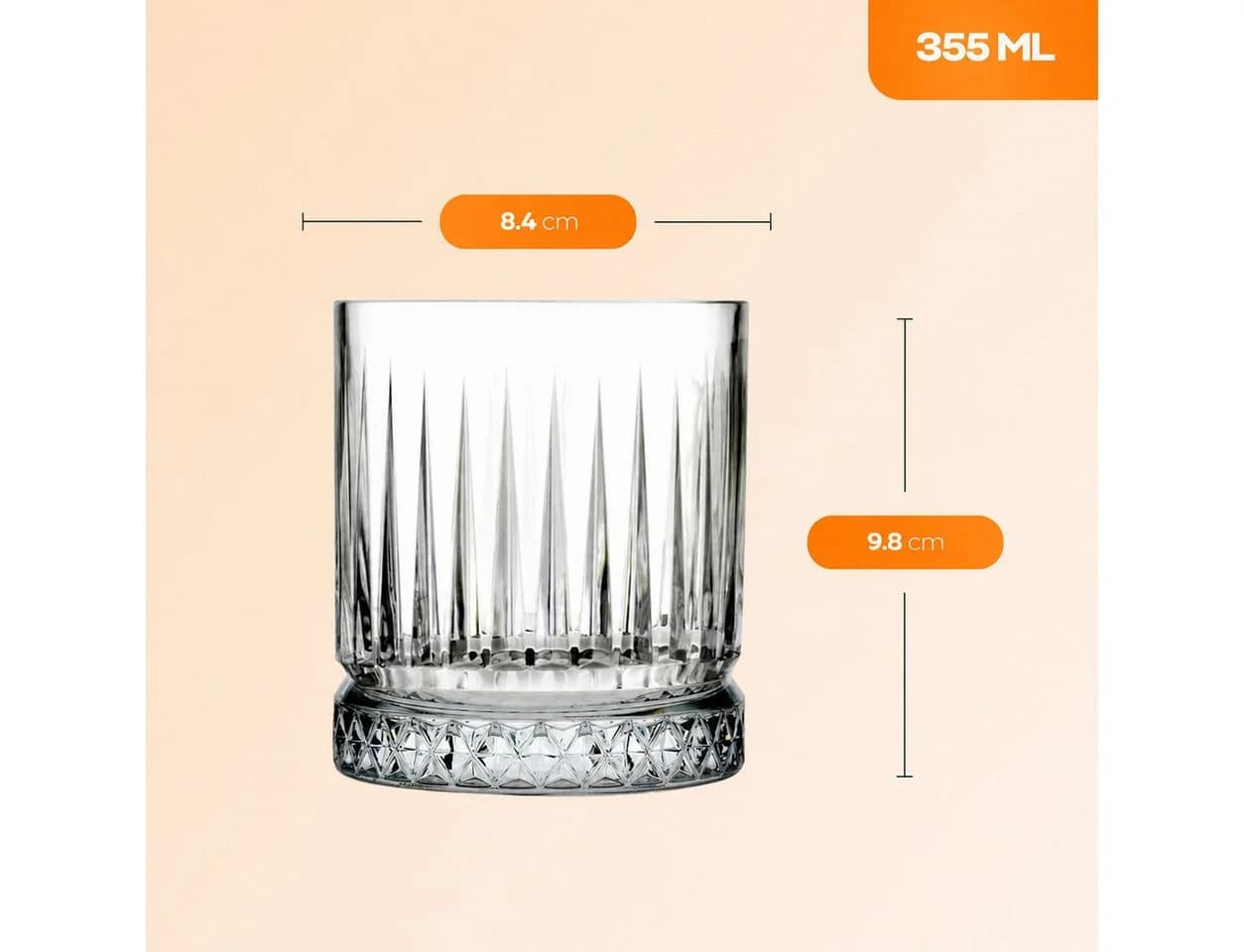Pasabahce Elysia Whiskyglas-Set 6-tlg. Kristallglas 355ml Transparent - Bild 3