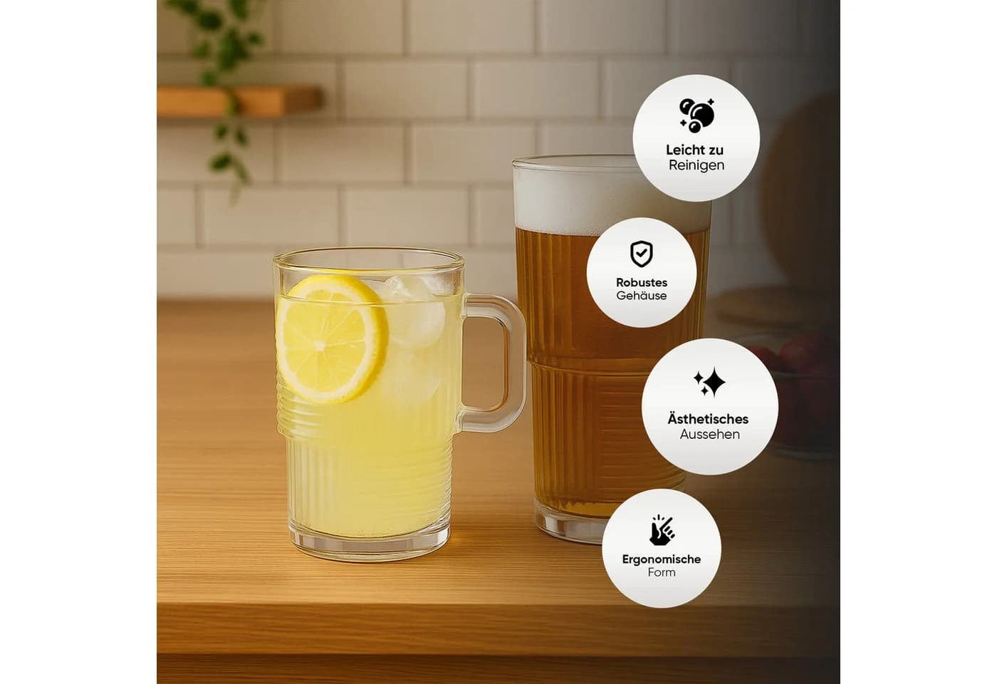 LAV Gläser-Set Helen 18-teilig Glas Transparent Stapelbar - Bild 5