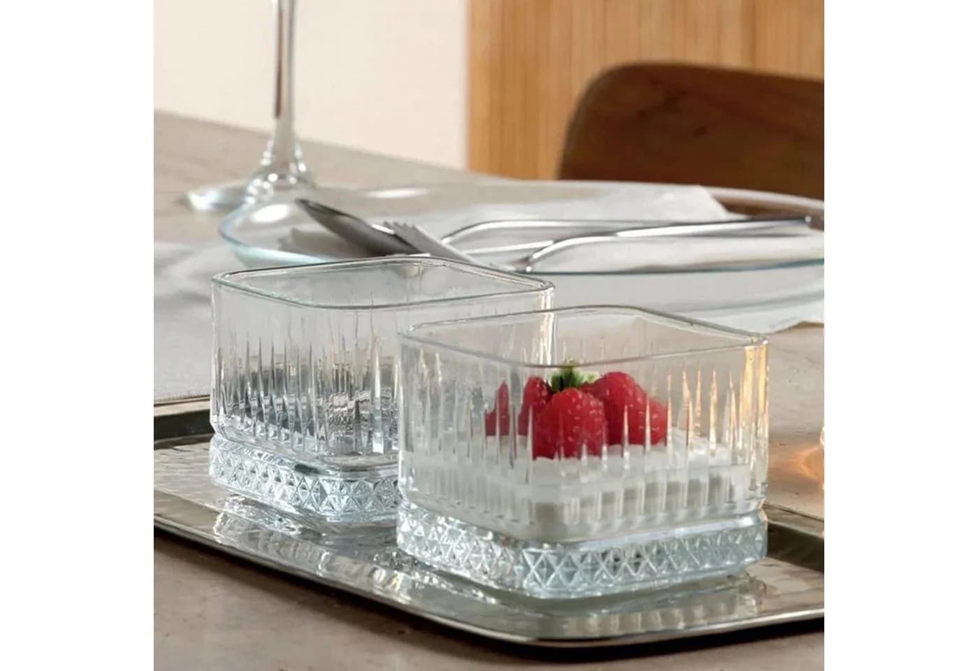 Pasabahce Elysia Stapelbare Quadratische Glasschale 235 ml 6er-Set Transparent - Bild 3