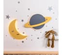 COZYCOLLECTIONS LED Wandleuchte Wandnachtlicht Holzoptik Mond Planet Bild 1