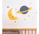 COZYCOLLECTIONS LED Wandleuchte Wandnachtlicht Holzoptik Mond Planet Bild 4