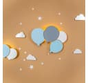 COZYCOLLECTIONS LED Wandleuchte Ballons & Wolke Massivholz Warmweiß Bild 1